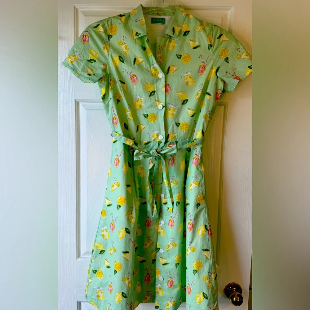 SARAH PATRICK by Kiel James Patrick Green Button Up Lemonade Dress - Picture 1 of 8